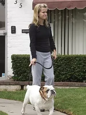 Reese Witherspoon and her English Bulldog