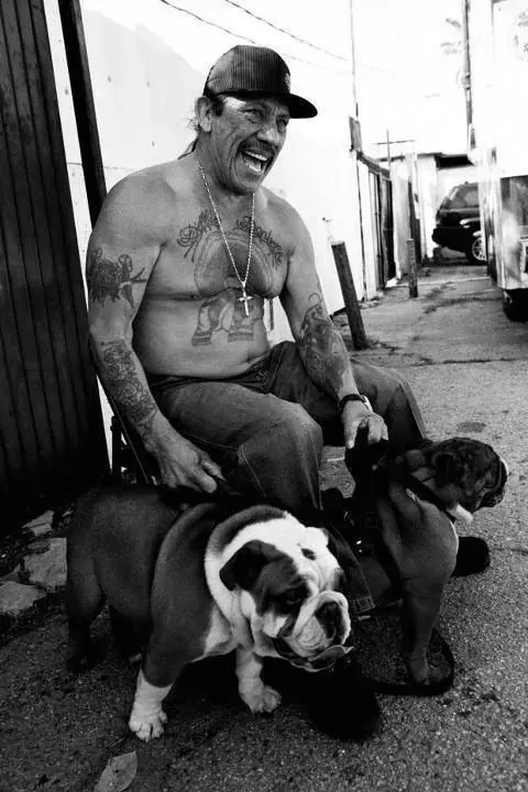Danny Trejo and his English Bulldog