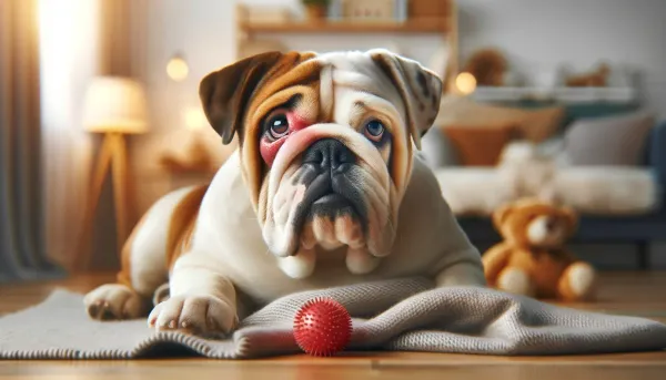 English bulldog with cherry eye